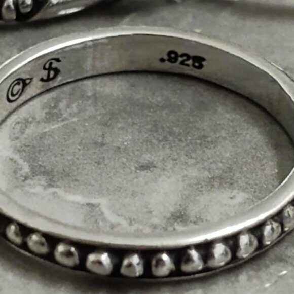 Silpada 5 Stackable Textured Ring set .925 Sterling Silver Size 7 - Picture 4 of 5